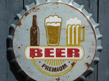 Bierdop, Beer Premium, wanddecoratie metaal, huismuur decoratie