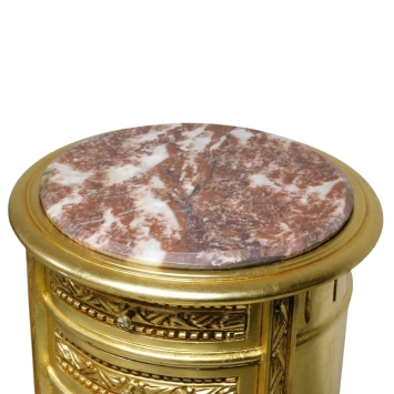 Commode baroque vintage – bois et marbre – 68 cm de hauteur