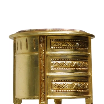 Commode baroque vintage – bois et marbre – 68 cm de hauteur