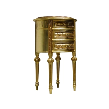 Vintage Barockkommode – Holz mit Marmor – 68 cm hoch