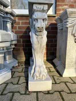 Säule mit Löwe - Stein Wandsäule - 72 cm - klassisch