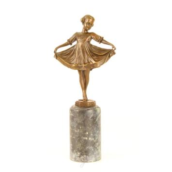 Een bronzen beeld/sculptuur van een meisje 'Lilli'