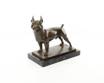 Bronzeskulptur einer französischen Bulldogge