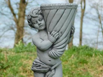 Ange - avec vase - statue en pierre - 70 cm - pot de fleurs