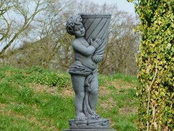 Ange - avec vase - statue en pierre - 70 cm - pot de fleurs