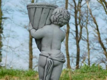 Ange - avec vase - statue en pierre - 70 cm - pot de fleurs