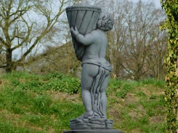 Ange - avec vase - statue en pierre - 70 cm - pot de fleurs