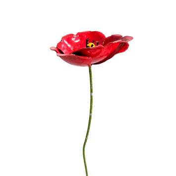 Gartenspieß Mondblume – rote Gartenblume aus Metall – Gartendekoration