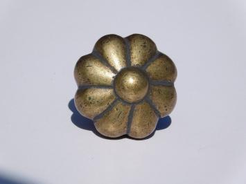 Blumenknopf - Messing antik - massiver Türknauf - 39 mm