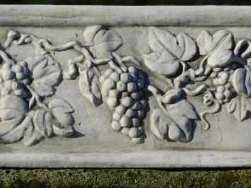 Bloembak met druiventrossen - 70 cm - steen