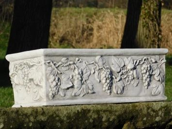 Bloembak met druiventrossen - 70 cm - steen