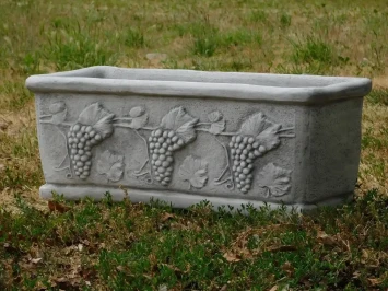 Blumenkasten Stein– rechteckiger Pflanzkasten - Traubenmotiv