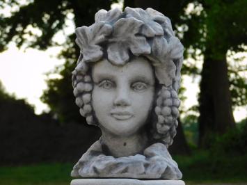 Pot de fleurs en pierre - femme sur piédestal - 58 cm - grappe de raisin