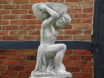 Statue classique d'Atlas avec piédestal et balance – pierre de 147 cm