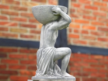 Atlas avec pot de fleurs - statue en pierre - 85 cm - classique
