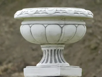 Pot de fleurs rond – 33 cm de hauteur – décor pierre – Ø 40 cm