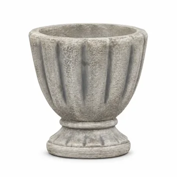 Ronde tuinvaas – 52 cm – van steen – klassiek accent