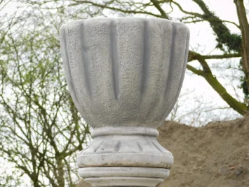 Vase de jardin rond – 52 cm – en pierre – touche classique