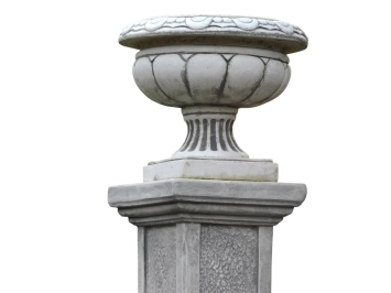 Élégant pot de fleurs sur piédestal – 83 cm – pierre – classique