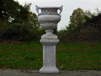 Blumentopf mit Henkeln auf Sockel – 103 cm – Stein