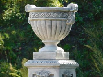 Blumentopf auf Sockel mit Engeln – 108 cm – Stein