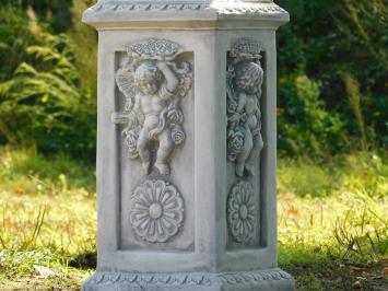 Blumentopf auf Sockel mit Engeln – 108 cm – Stein