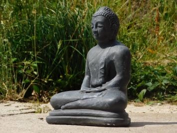 Meditierender Buddha - Steinstatue - 40 cm - grau