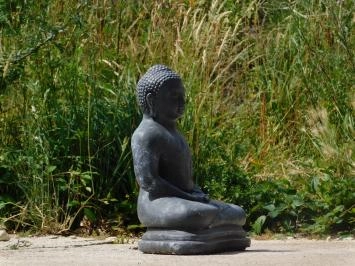 Meditierender Buddha - Steinstatue - 40 cm - grau
