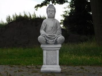 Eenmalig: Boeddha op Sokkel - 83 cm - Steen