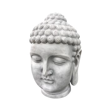 Boeddha - hoofd - polystone beeld - 55 cm - betonlook