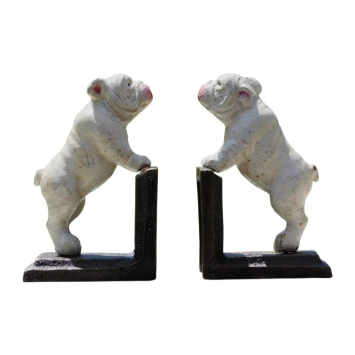 Boekensteunen bull terriër – gietijzer – set van 2