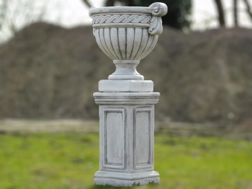 Pot de fleurs sur pied – 90 cm – forme gobelet classique – pierre