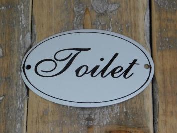 Bordje emaille'Toilet' voor aan de WC-deur