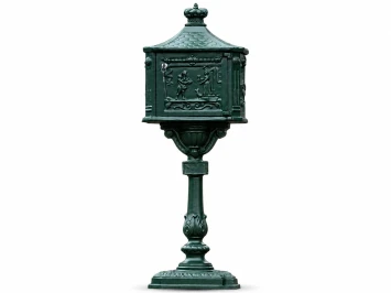 Staande gietijzeren brievenbus - 120 cm - groene postbus