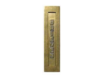 Brievenbus 'brieven' - verticaal - antiek messing - huisdeur
