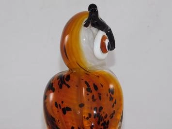 Statue en verre Hibou brun dans le style Murano