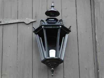 Exterior lamp, gegoten aluminium zwart, met lamphouder en glas