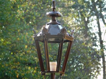 Klassieke Buitenlamp - 83 cm - Zwart - Ronde Voet met Kronen Kap - Alu