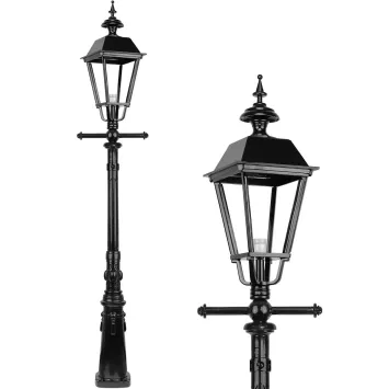 Klassieke lantaarnpaal met vierkante kap - 245 cm hoog