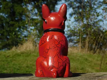Französische Bulldogge Figur rot – Polyresin – 35 cm