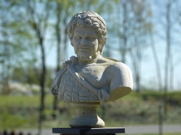 Klassieke buste van Hadrian - 68 cm - vintage tuinbeeld van steen