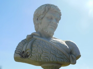 Klassische büste von Hadrian – 68 cm – antike Gartenstatue aus Stein
