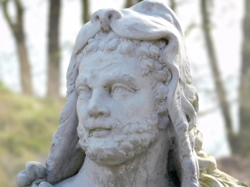 Grand buste d'Hercule - 82 cm - pierre classique