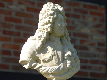 Vintage Buste Lodewijk XIV op Zuil - 170 cm - Klassiek Gietsteen