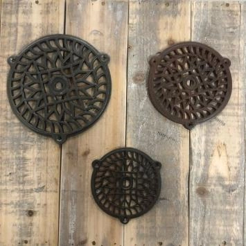 Wandbord, luchtrooster, van ijzer, 16 cm - L