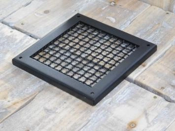 Grille d'aération carrée à mailles pleines (grossières), noir mat