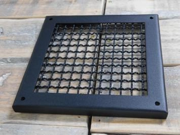 Grille d'aération carrée à mailles pleines (grossières), noir mat