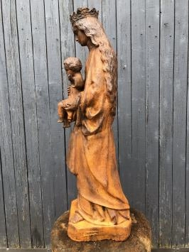 Maria - Gusseisen Statue - 92cm - rustikal - Grabstatue