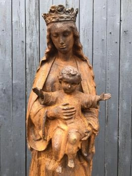 Maria - Gusseisen Statue - 92cm - rustikal - Grabstatue