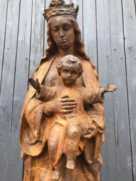 Maria - Gusseisen Statue - 92cm - rustikal - Grabstatue